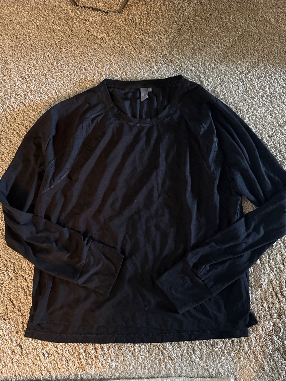 Black Lightweight Long Sleeve Top